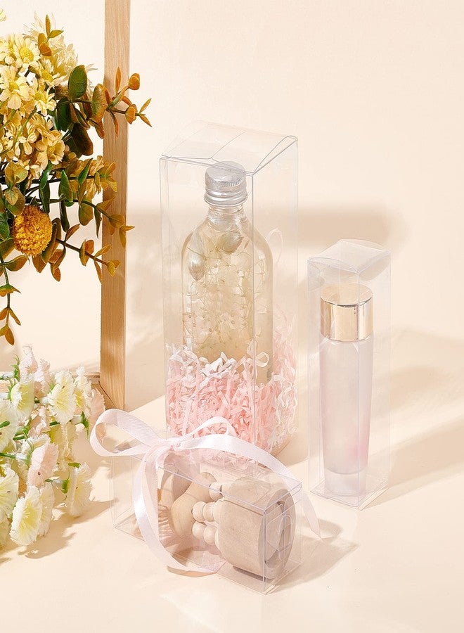 BENECREAT 20PCS Clear Wedding Favour Boxes 4.5x1.5x1.5 Rectangle PVC Transparent Gift Boxes for Candy Chocolate Festival Gift Packaging - Image 4